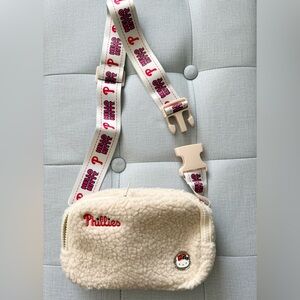 Sanrio Phillies themed Hello Kitty Cream Sherpa Crossbody Bag